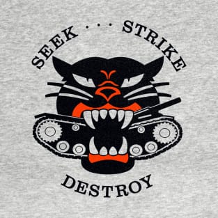 Hellcat M18 Tank Destroyer Seek Strike and Destroy distressed logo T-Shirt